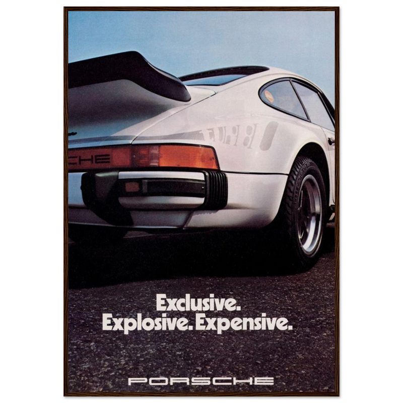 Porsche - Exclusive, Explosive, Expensive Vintage Poster
