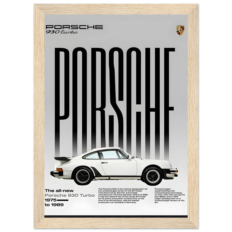 Porsche 930 Turbo 1975 Vintage Poster Ad