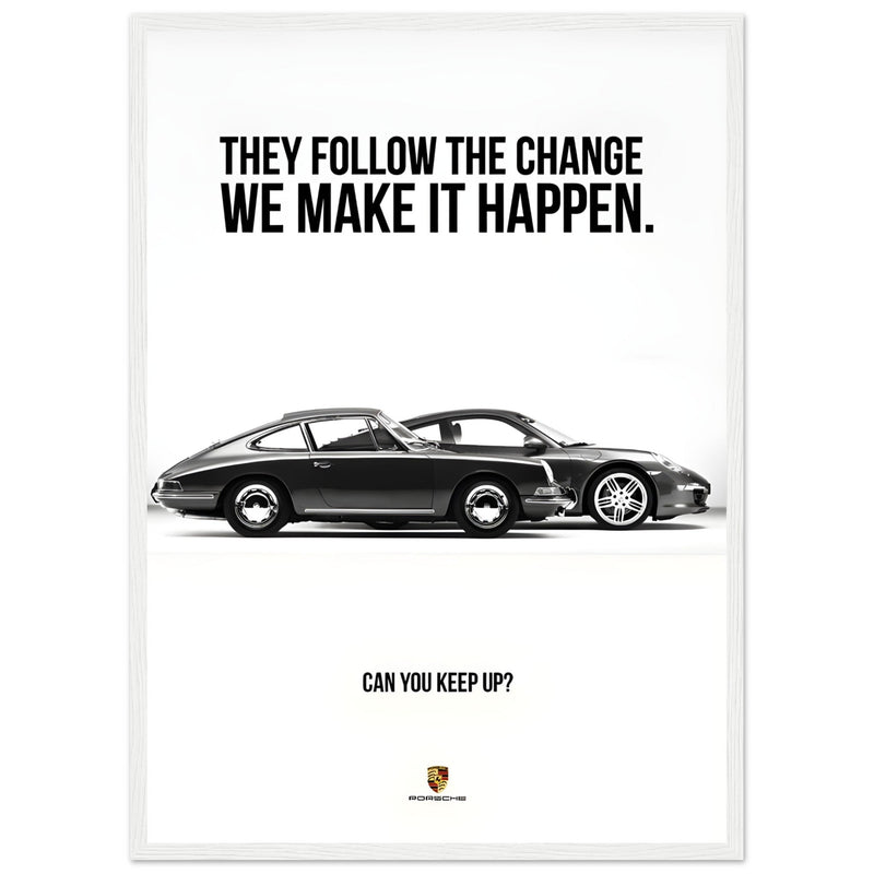 Porsche Can You Keep Up Vintage Poster Ad