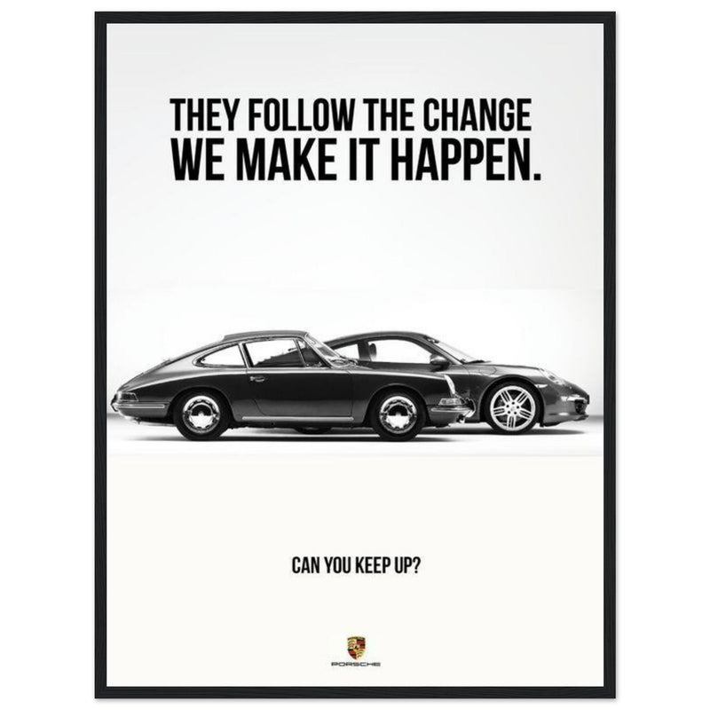 Porsche Can You Keep Up Vintage Poster Ad