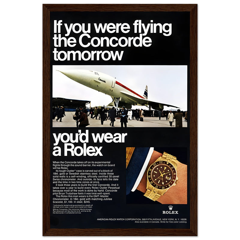 Rolex Oyster Perpetual Concorde Vintage Poster Ad