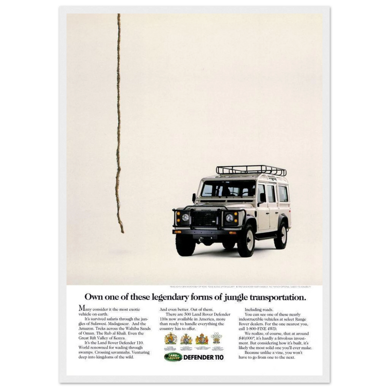 Land Rover Defender Vintage Poster