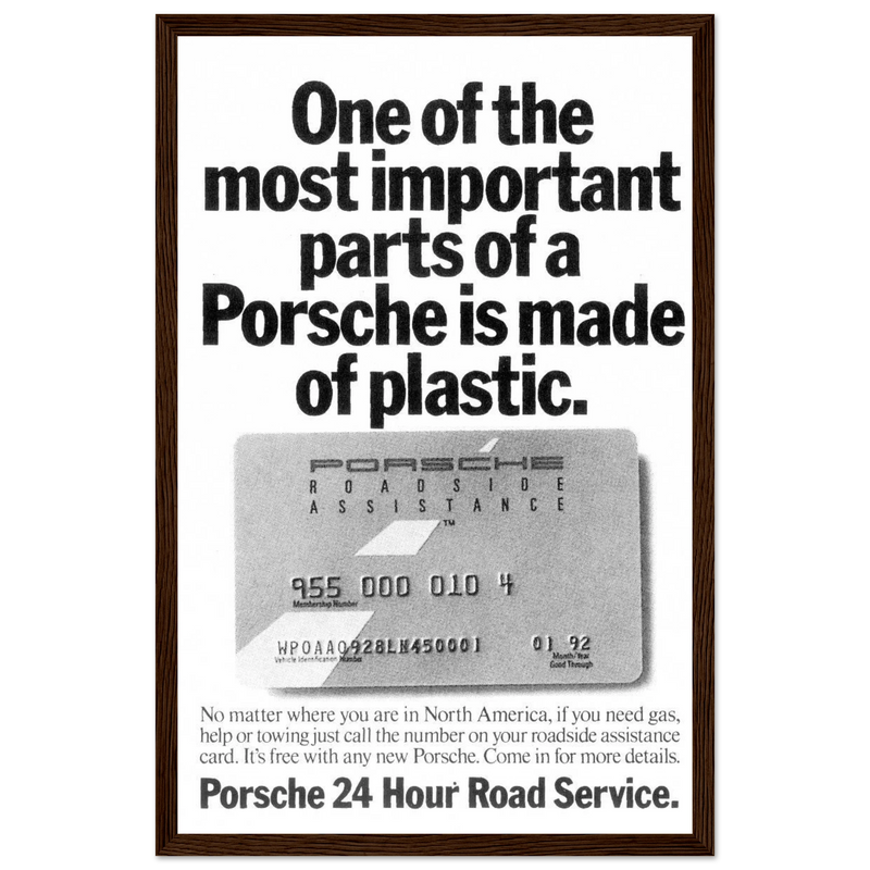 Porsche - 24 Hour Road Service Vintage Poster Ad