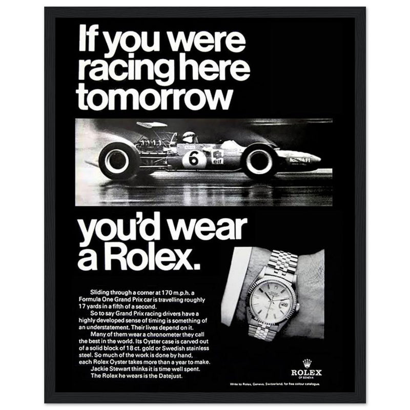 Rolex Racing Vintage Poster Ad