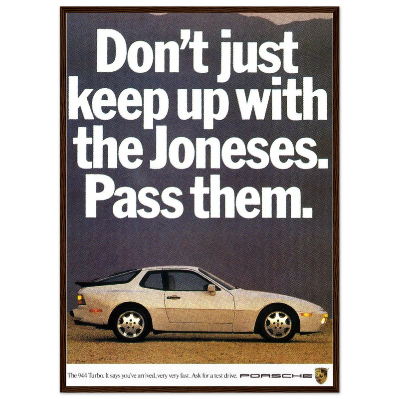 Porsche Turbo 944 Vintage Ad Poster