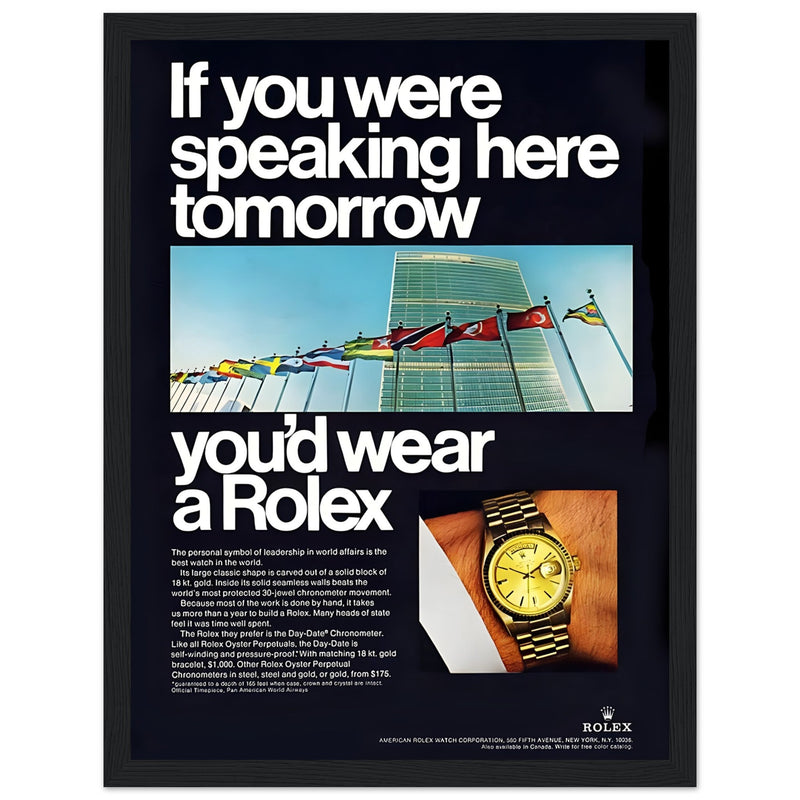 Rolex Day-Date UN Vintage Poster Ad