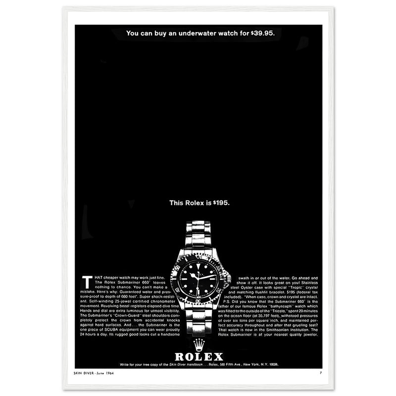 Rolex Submariner Vintage Poster Ad