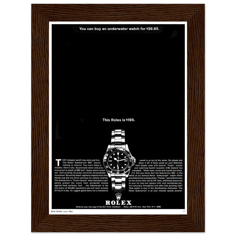 Rolex Submariner Vintage Poster Ad