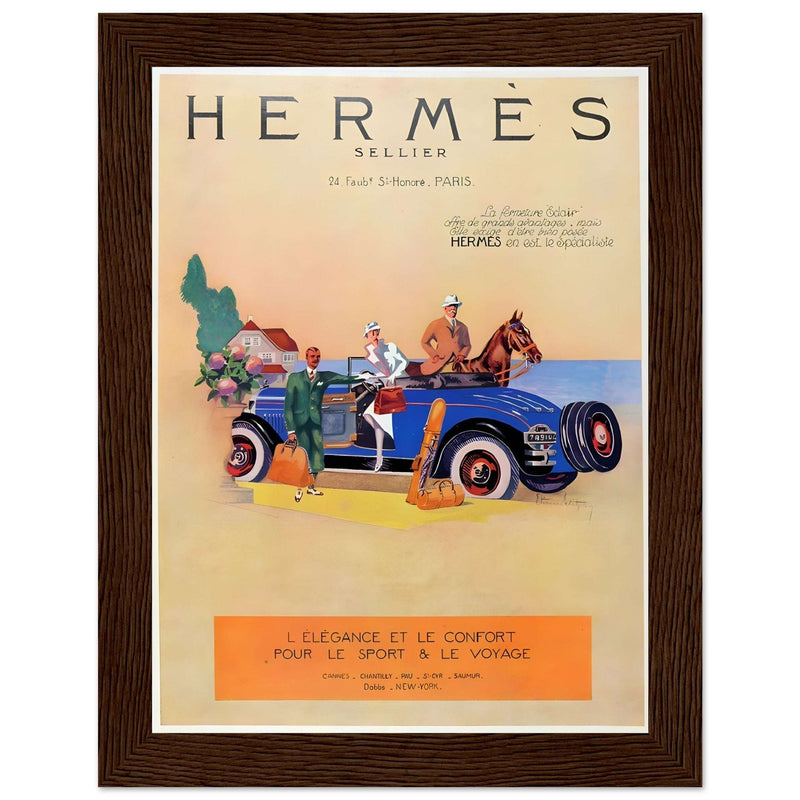 Hermes Paris Car Vintage Poster Ad