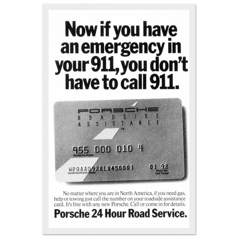 Porche 24 Road Assistance Vintage Poster Ad