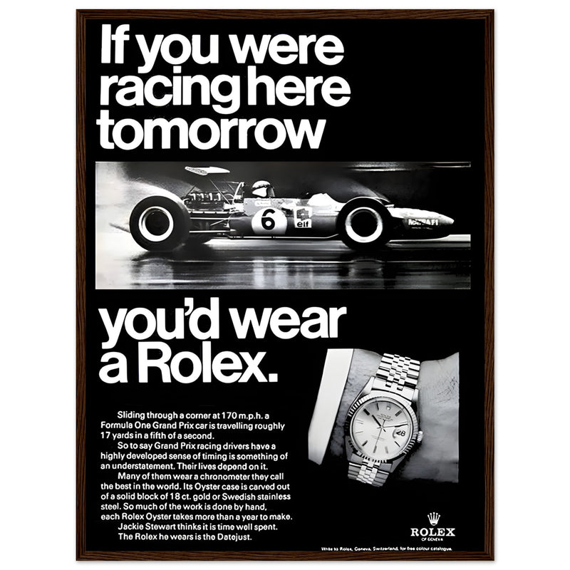 Rolex Racing Vintage Poster Ad