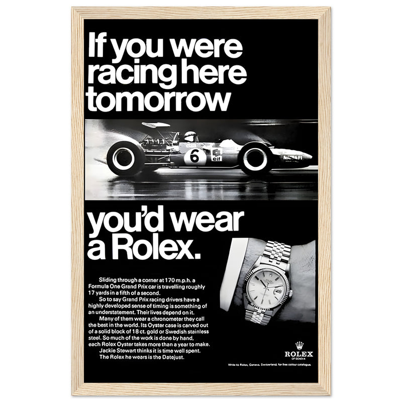 Rolex Racing Vintage Poster Ad