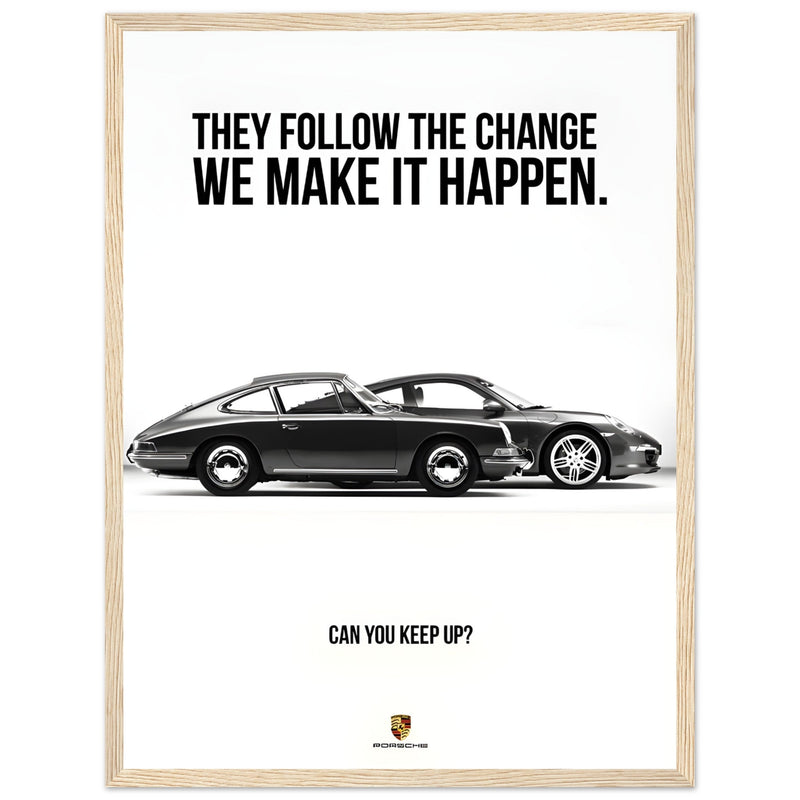 Porsche Can You Keep Up Vintage Poster Ad