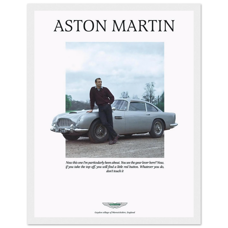 Aston Martin Vintage Poster Ad - 1964 James Bond Goldfinger