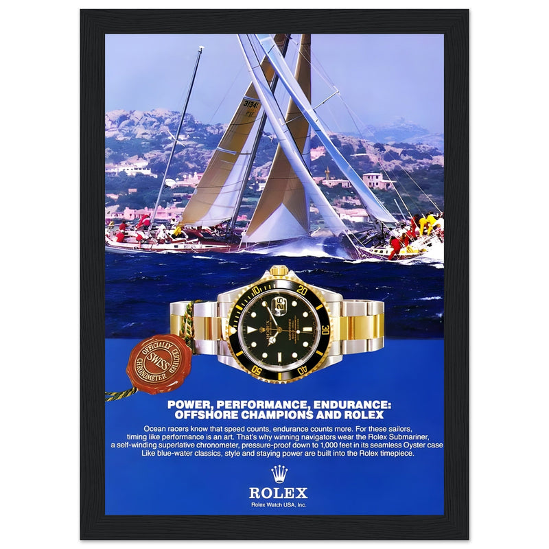 Rolex Submariner Offshore Champions Vintage Poster Ad