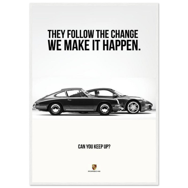 Porsche Can You Keep Up Vintage Poster Ad