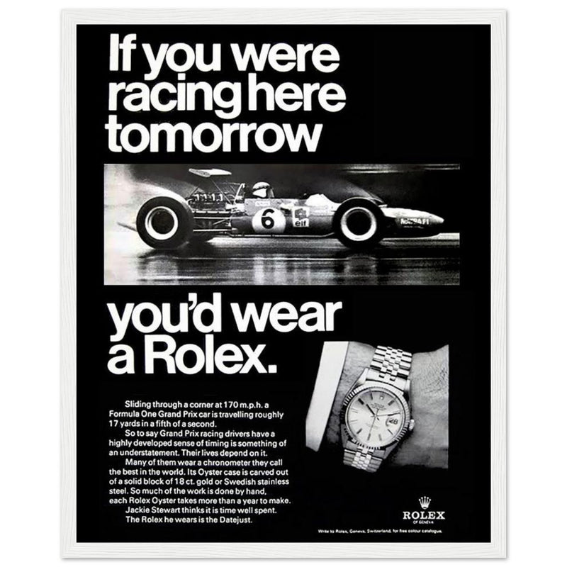 Rolex Racing Vintage Poster Ad