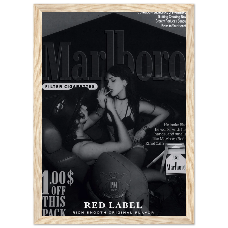 Marlboro Red Label Vintage Ad Poster