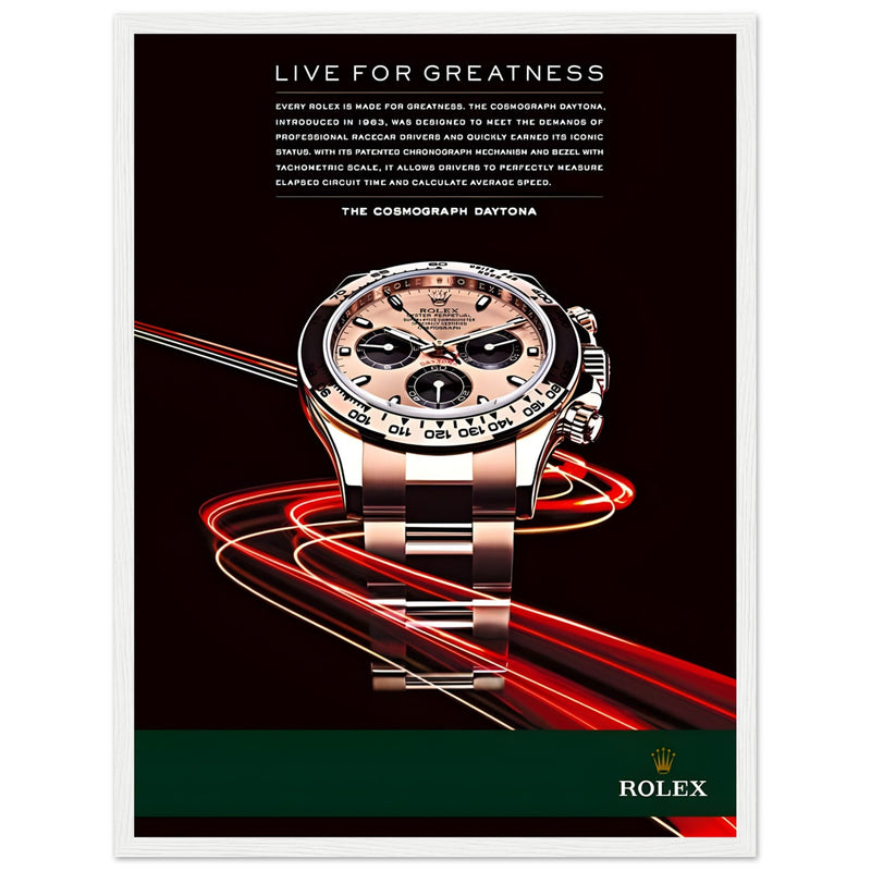 Rolex Live For Greatness Vintage Poster Ad