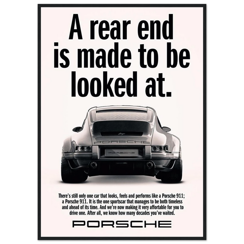 Porsche 911 Vintage Poster - Rear End