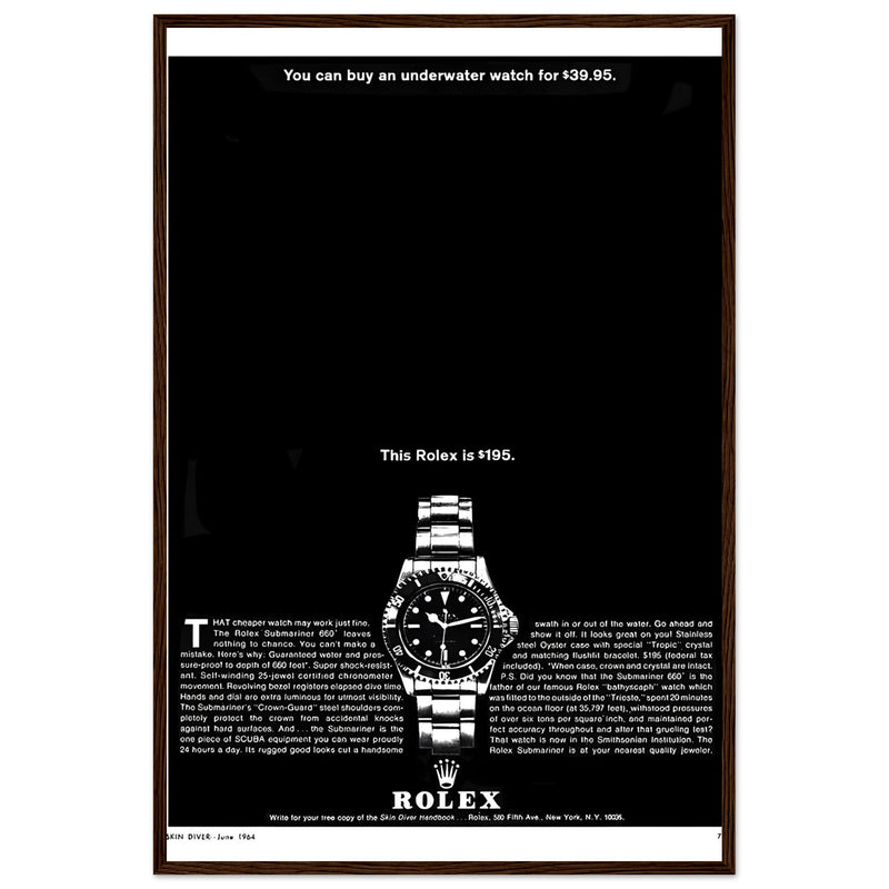 Rolex Submariner Vintage Poster Ad