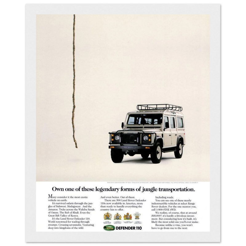 Land Rover Defender Vintage Poster