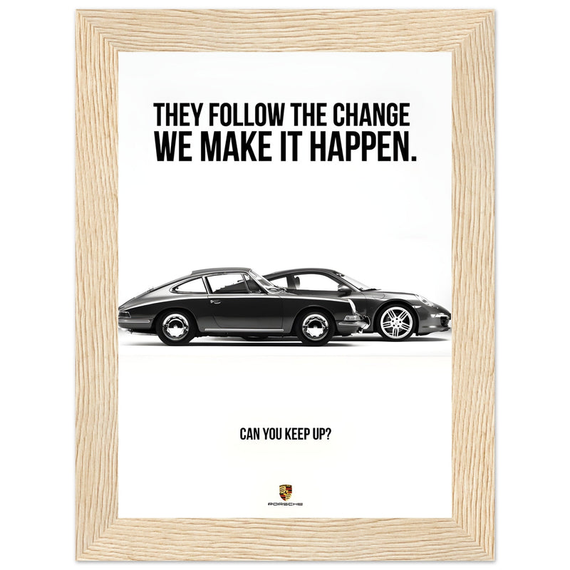 Porsche Can You Keep Up Vintage Poster Ad