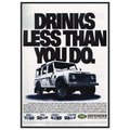 Land Rover Defender Drinks Less Than You Do Vintage Poster Ad