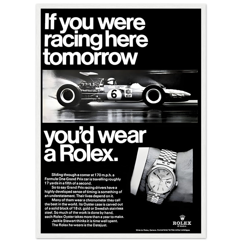 Rolex Racing Vintage Poster Ad