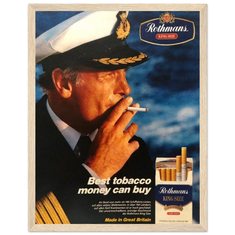 Rothmans King Size Best Tobacco Money Can Buy Vintage Poster Ad