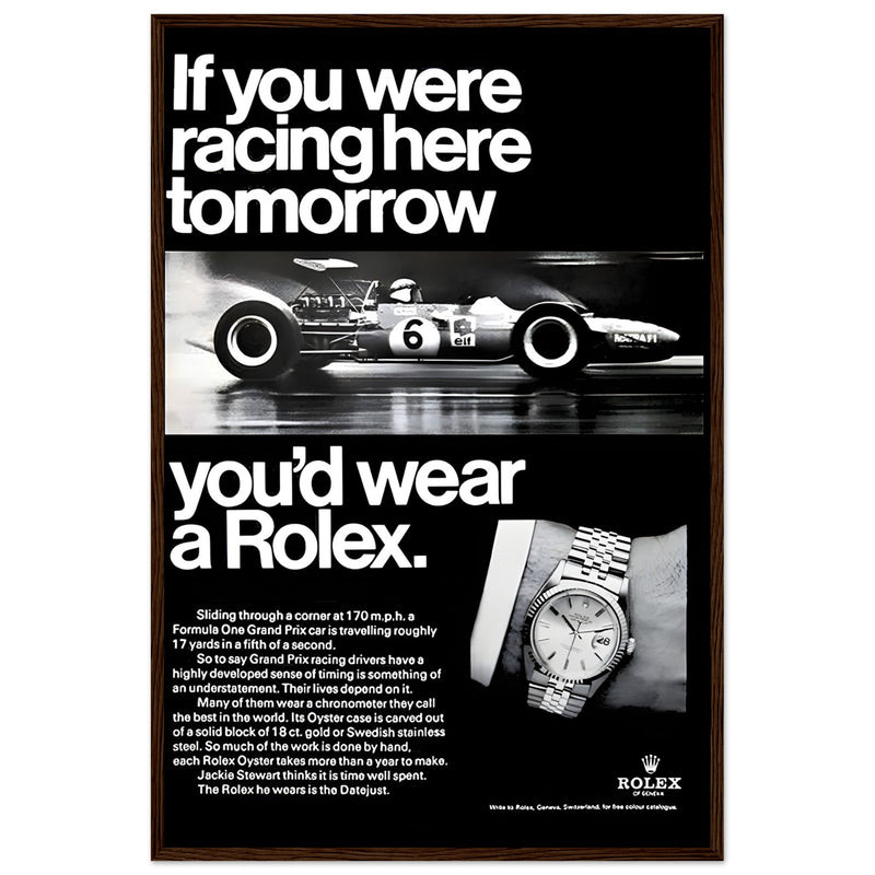 Rolex Racing Vintage Poster Ad
