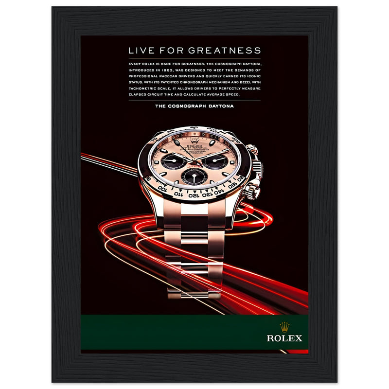 Rolex Live For Greatness Vintage Poster Ad