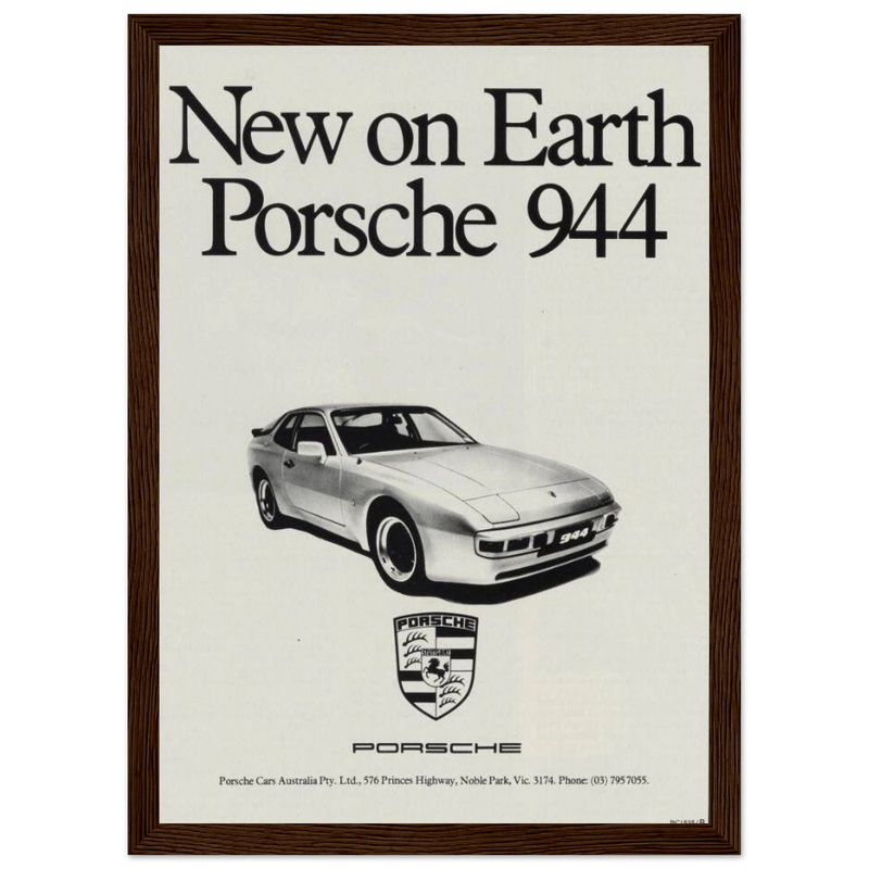 Porsche 944 New on Earth Vintage Poster Ad