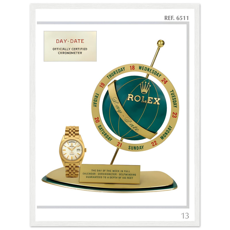 Rolex Day-Date Globe Vintage Poster Ad