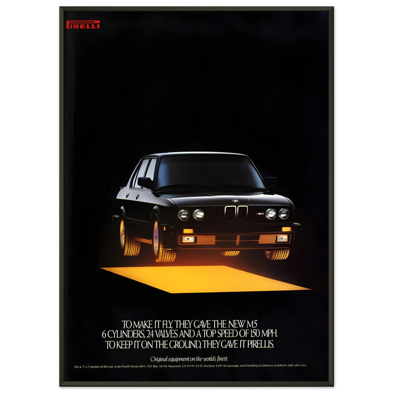 Pirelli BWM M5 Vintage Advertisement Poster