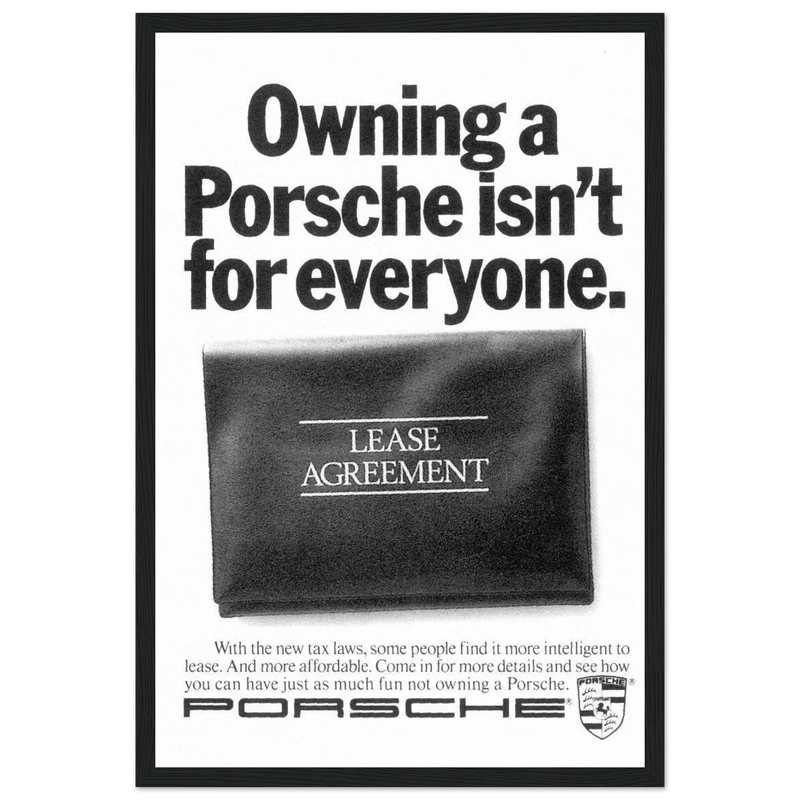 Porsche - It's not for everyone Vintage Poster Ad