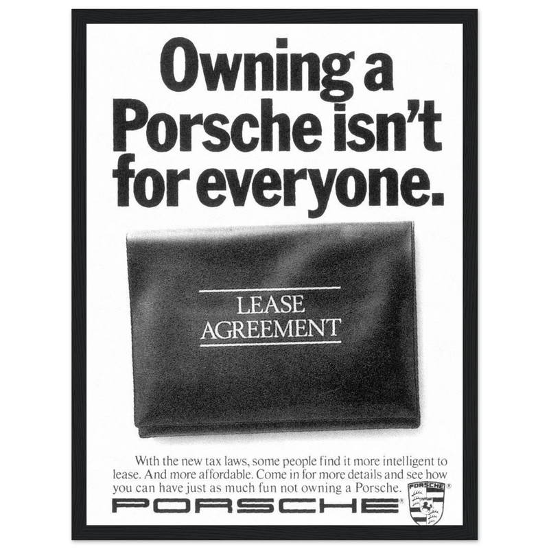 Porsche - It's not for everyone Vintage Poster Ad