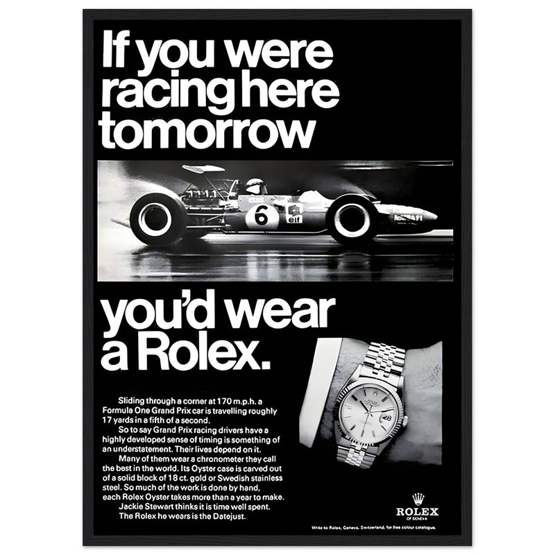 Rolex Racing Vintage Poster Ad
