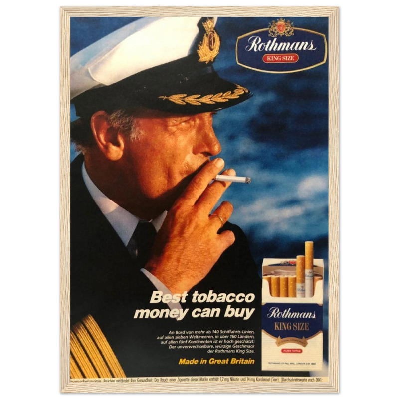 Rothmans King Size Best Tobacco Money Can Buy Vintage Poster Ad
