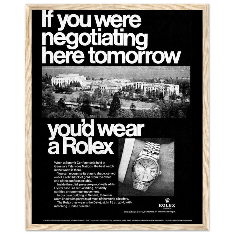 Rolex Datejust Geneva Vintage Poster Ad