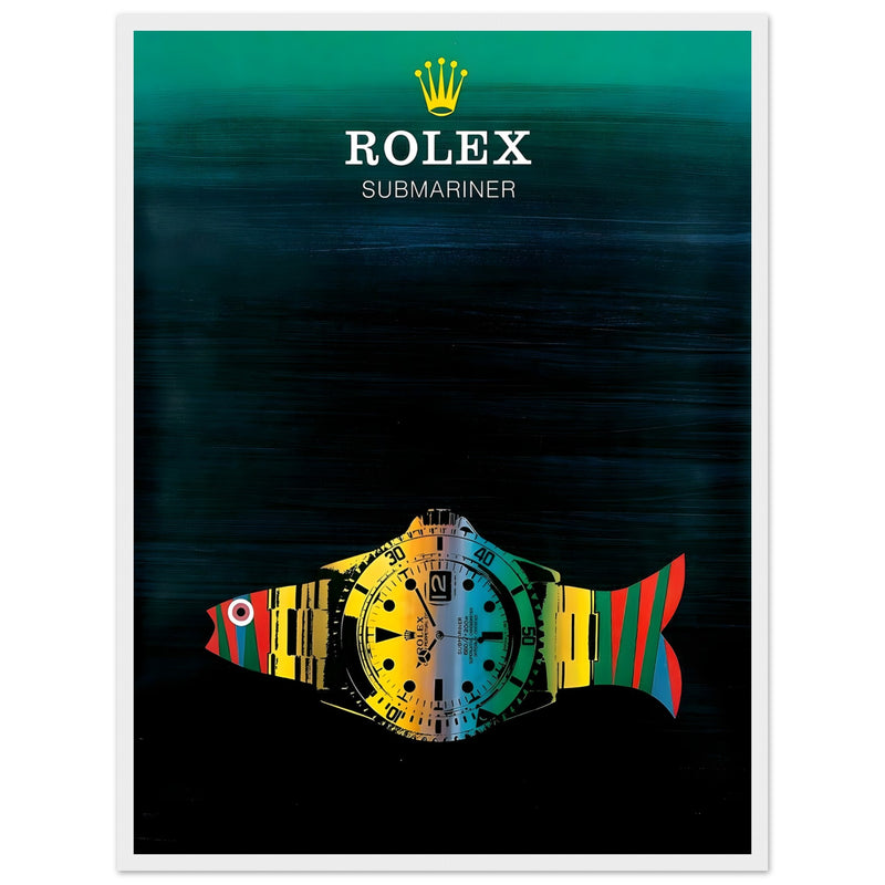 Rolex Submariner Fish Vintage Poster Ad - Premium Matte Paper
