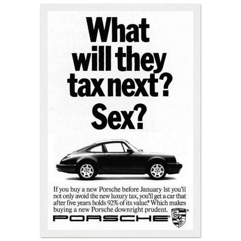 Porsche Tax Vintage Poster Ad