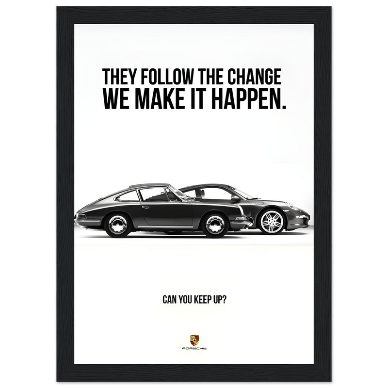 Porsche Can You Keep Up Vintage Poster Ad