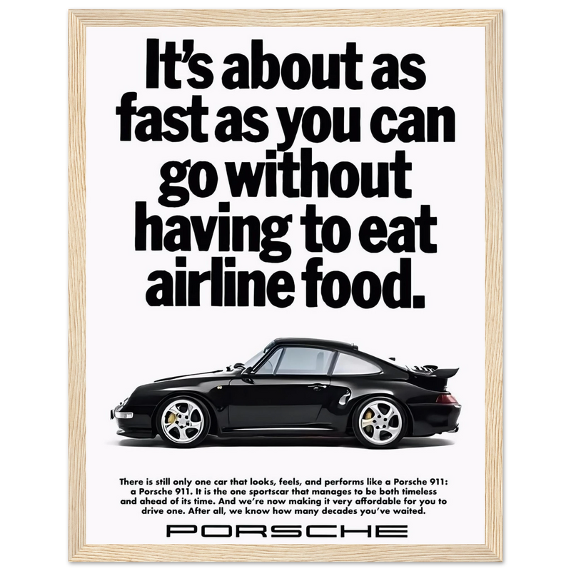 Porsche 911 Vintage Poster - Airline Food