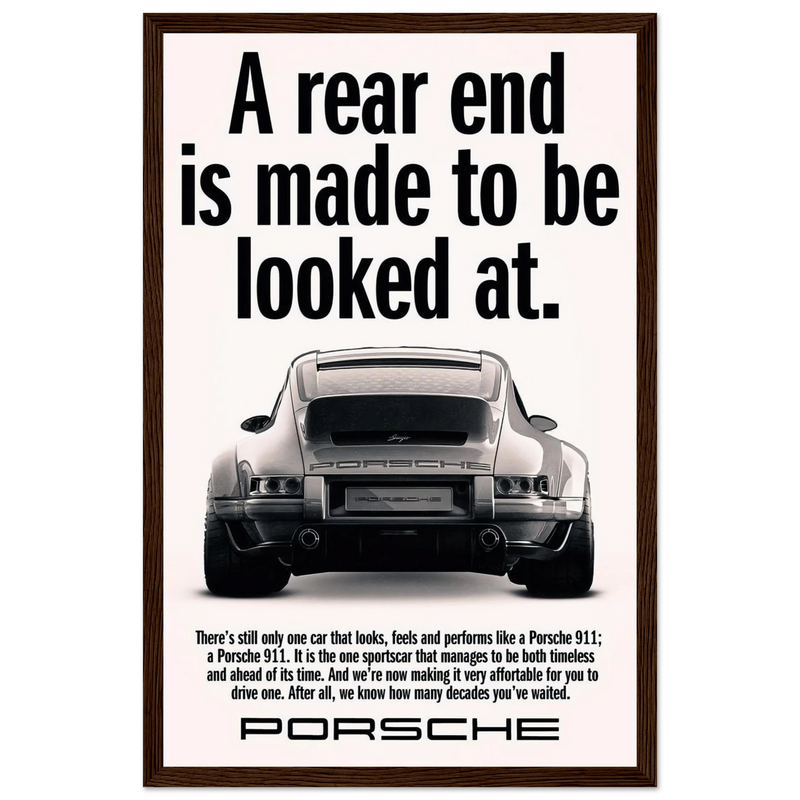 Porsche 911 Vintage Poster - Rear End