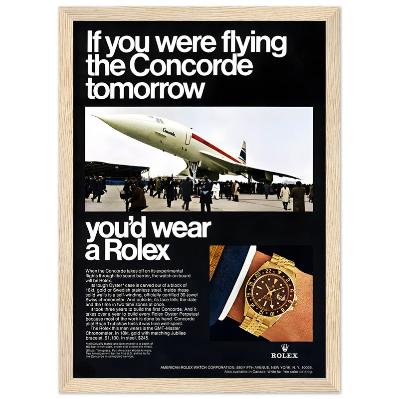 Rolex Oyster Perpetual Concorde Vintage Poster Ad