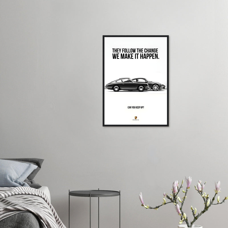 Porsche Can You Keep Up Vintage Poster Ad