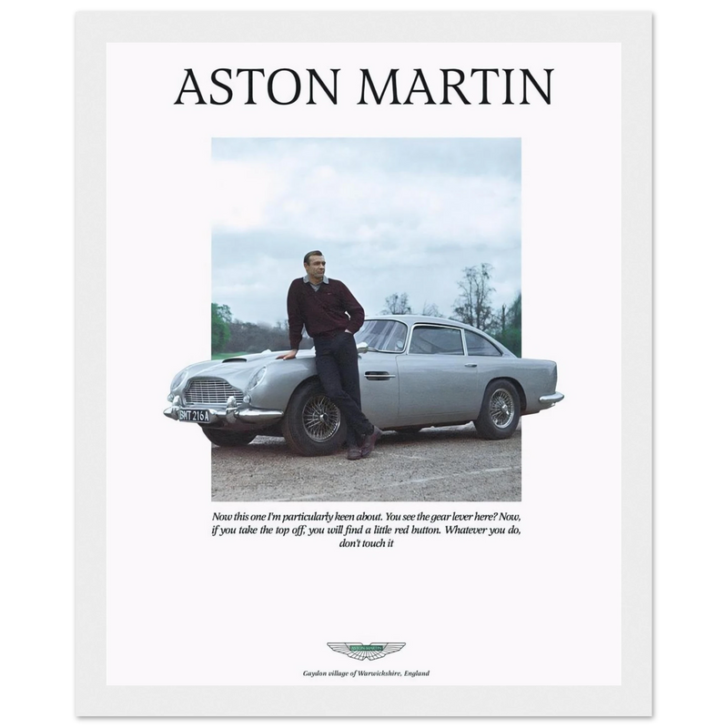 Aston Martin Vintage Poster Ad - 1964 James Bond Goldfinger