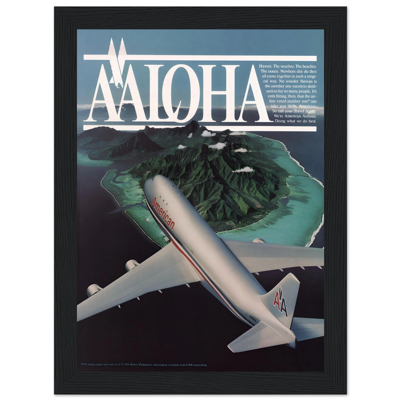 American Airlines AALOHA 1981 Vintage Poster Ad