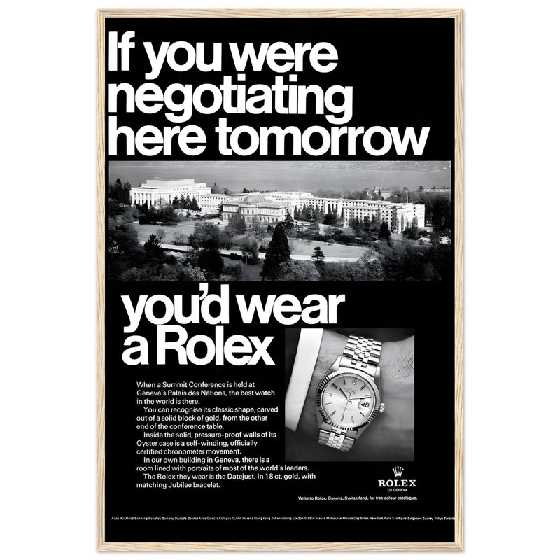 Rolex Datejust Geneva Vintage Poster Ad